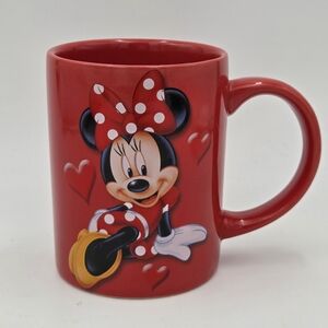 LN! Minnie Mouse Mug It's All About Me Red Hearts Disney 14 Oz
